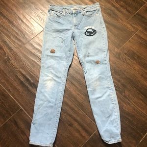 Gap Patches Alien Rainbow Jeans 28 regular